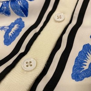 Talbots Charming Cardigan with Blue Flower Print (Size L)